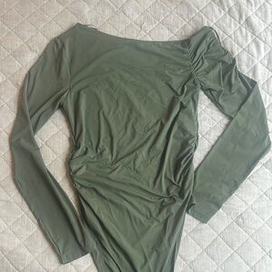 Zara ruched One shoulder bodysuit